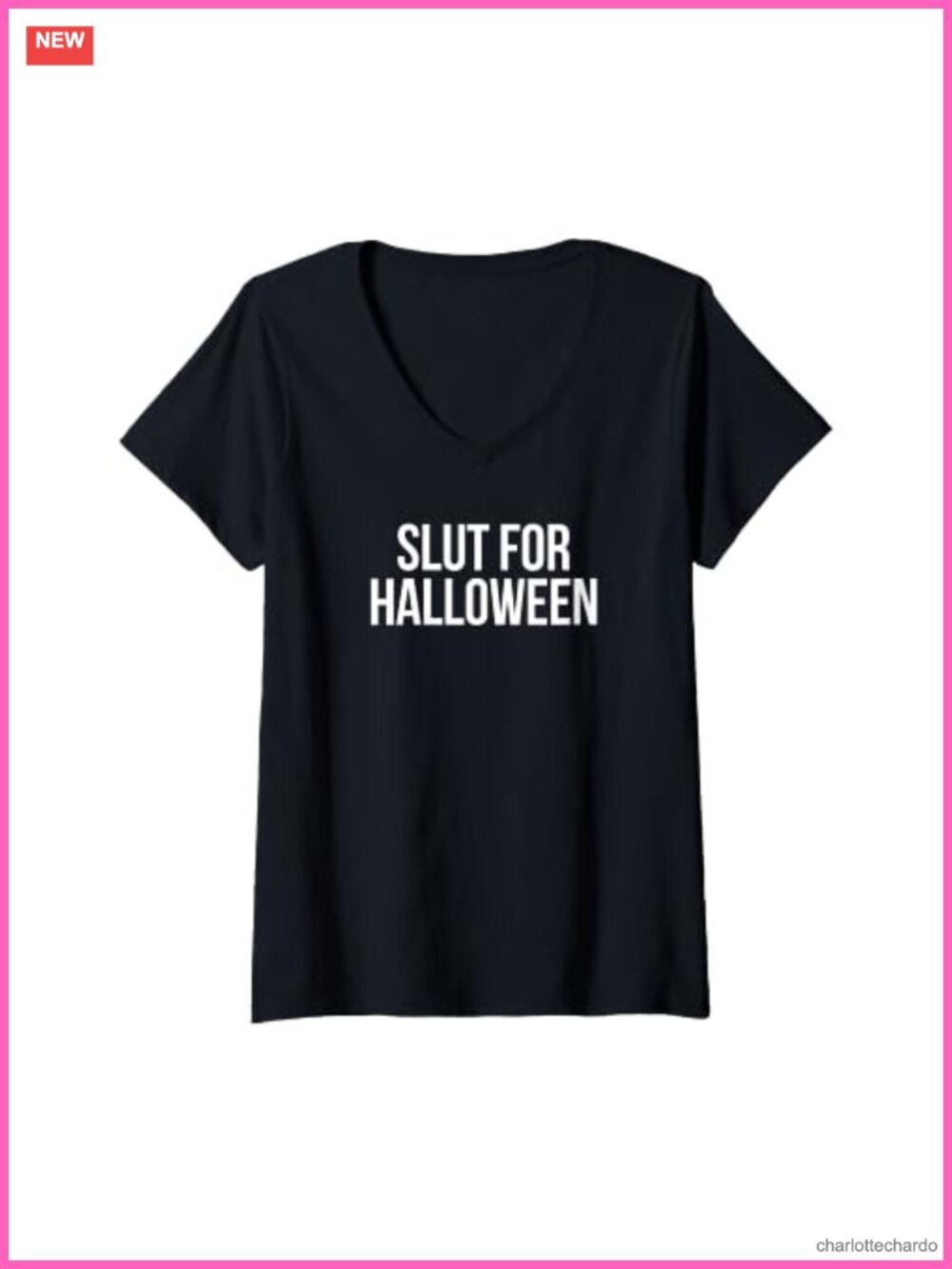 Funny Slutty Halloween V-Neck T-Shirt Women's Costume Tee
